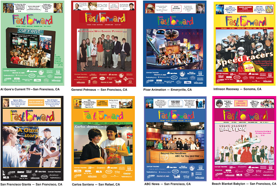 image of 8 FastForward magazine covers