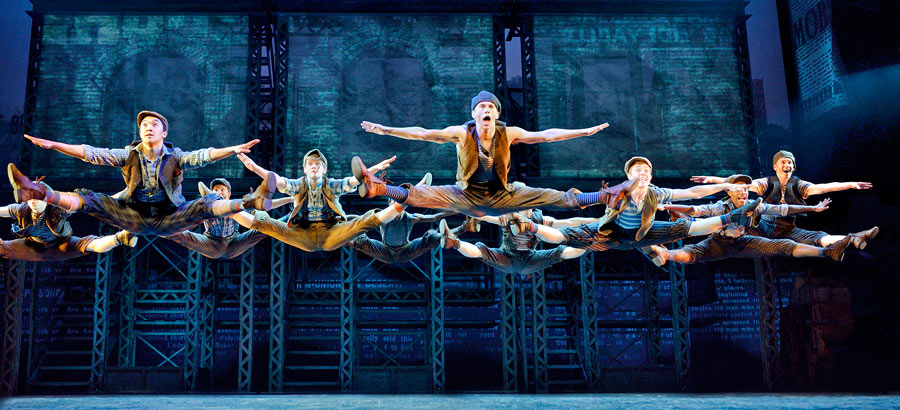 image of a Newsies dance ensemble