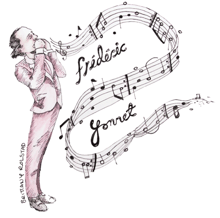 Illustration of the jazz harmonica master Frederic Yonnet