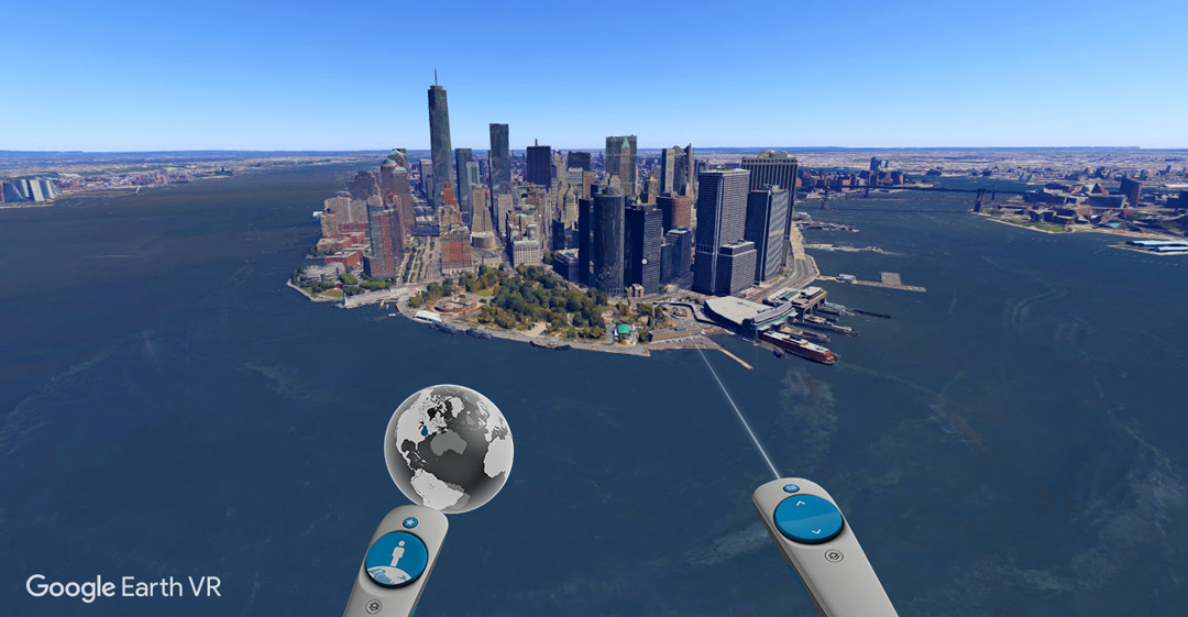Image taken from the Google Earth virtual reality flyover for New York City 