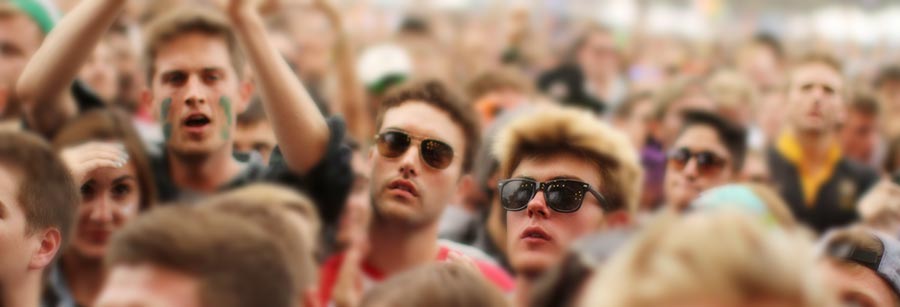 Image of revelers in the crowd at the Outside Lands Music & Arts Festival