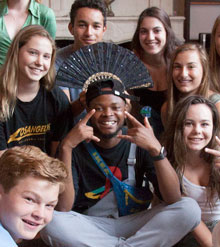Rapper ROMderful with a group of FastForward reporters