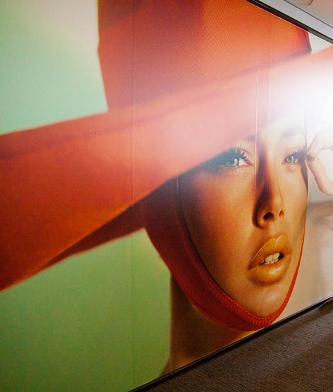 Image of a feature wall at Teen Vogue headquarters at the Condé Nast Building at One World Trade Center in Lower Manhattan