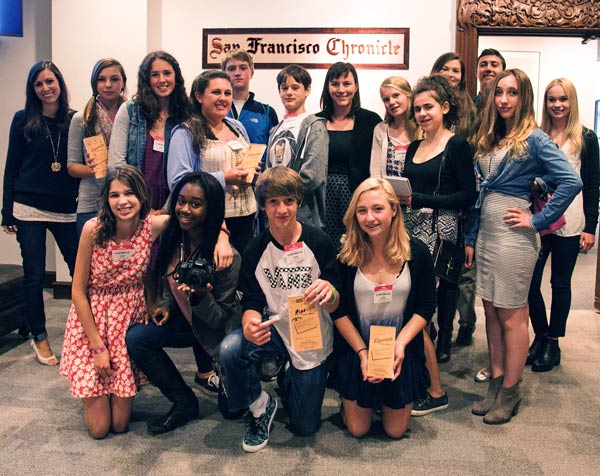 image of our group of FastForward Adventure Reporters onsite at the San Francisco Chronicle