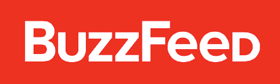 the BuzzFeed logo in a red background