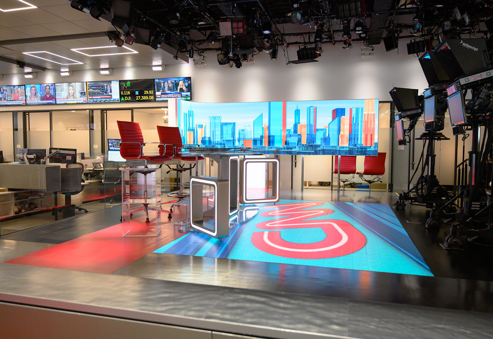 Image showing a news program set at CNN headquarters in New York  