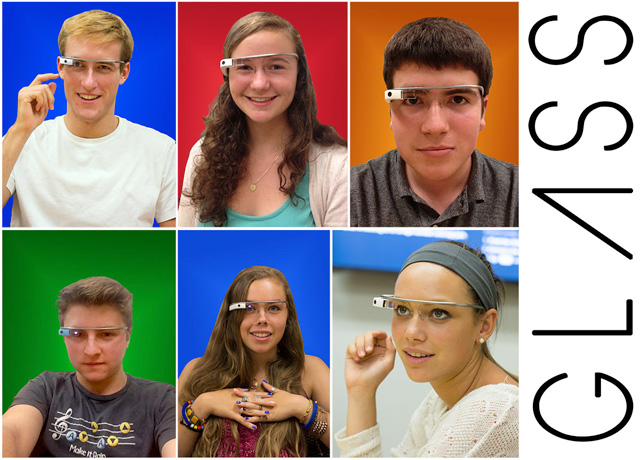 Collage image of FastForward reporters wearing Goggle Glass
