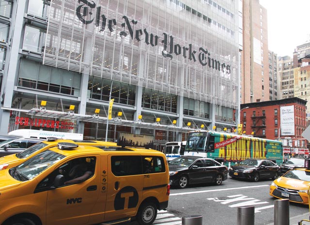 Image of The New York Times building in New York City