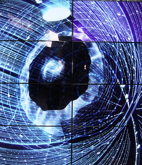 Image of a digital pattern from one of Obscura Digital's installations