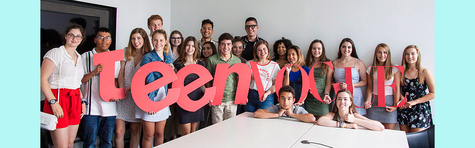 Image of FastForward reporters onsite at Teen Vogue offices in New York